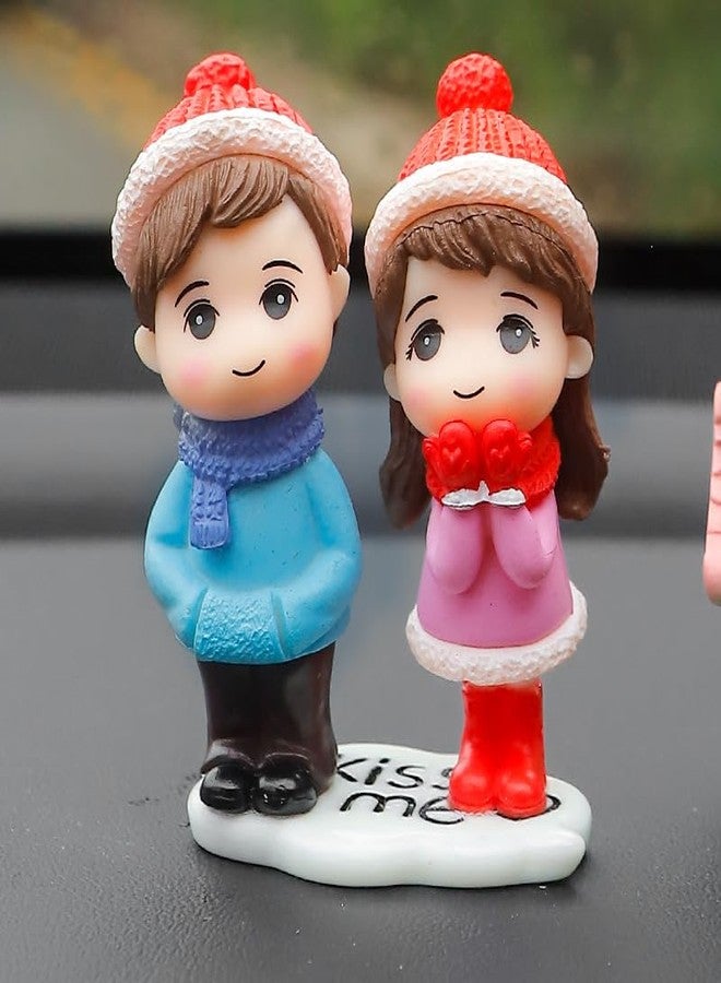 KTrading Winter Couple Doll Miniature Figurine | Romantic Boy & Girl Showpiece for Wedding Decor, Cake Decoration & Home Display | Size 5.5 x 2.5 cm | - Image 5